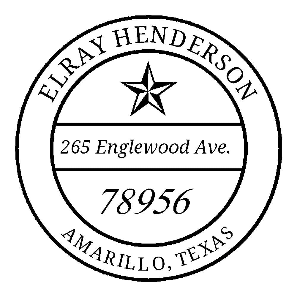 Lone Star Round Monogram Stamp getstamps.ca