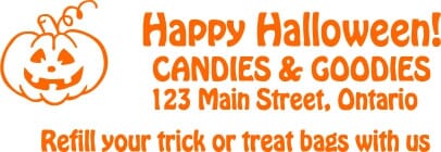 Halloween Orange Message Stamp - 9/16&quot; x 1-1/2&quot;