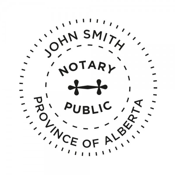 Alberta Notary stamp 1 5/8'' diameter getstamps.ca