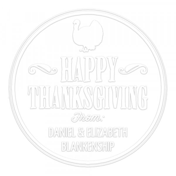 Pince à gaufrer monogramme ronde - Happy Thanksgiving