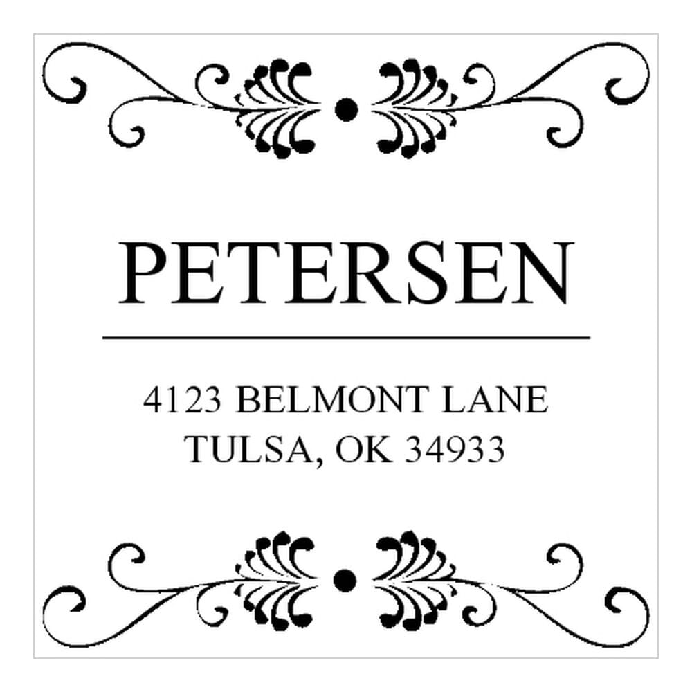 Formal Vineyard Square Monogram Stamp | getstamps.ca