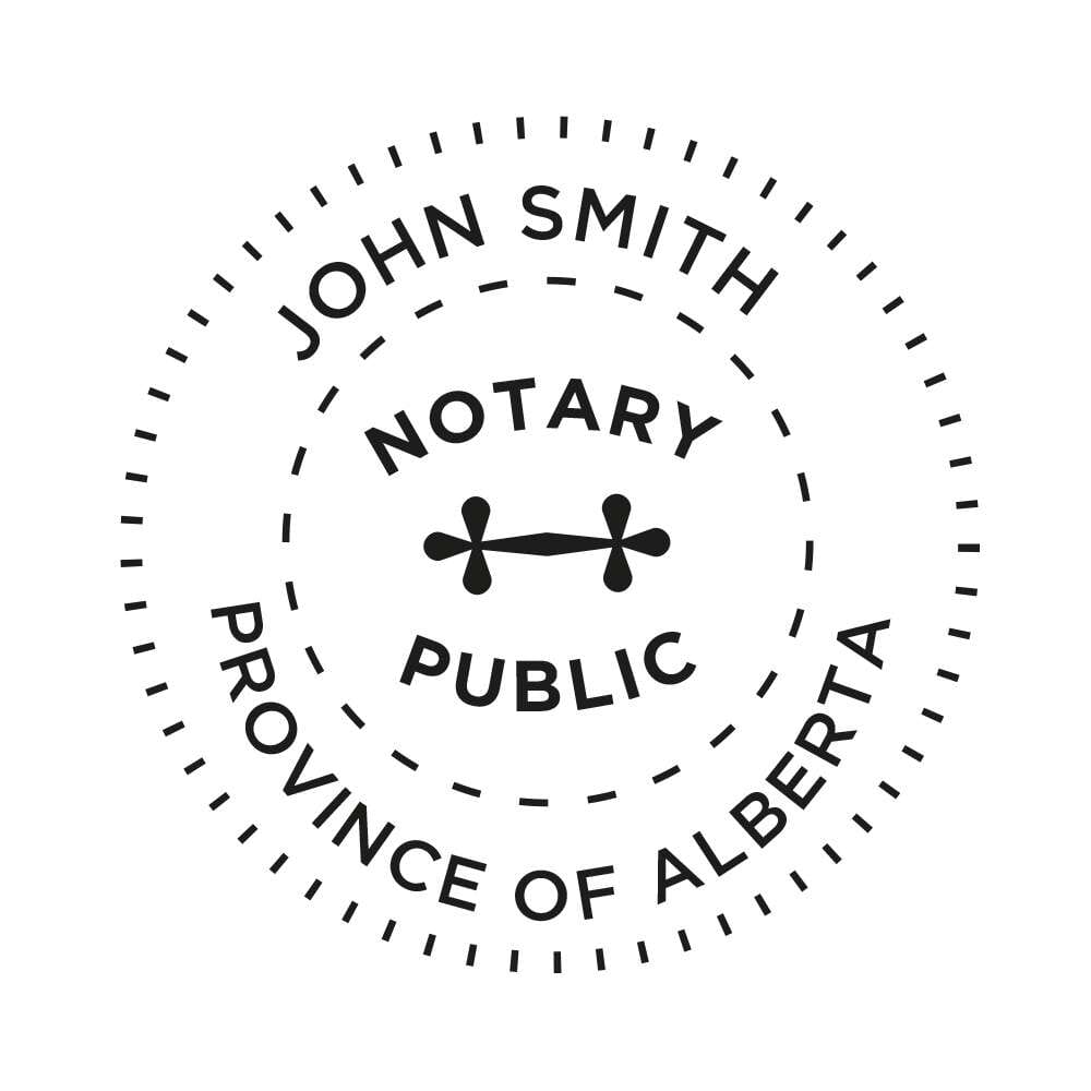 Alberta Notary stamp 1 5/8'' diameter getstamps.ca