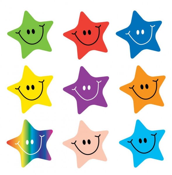Teacher Stickers- Smiley star (180 pack)