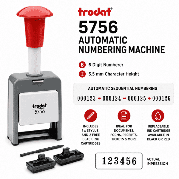Trodat 5756 Automatic Numbering Machine | 6 Digit | 5.5 mm